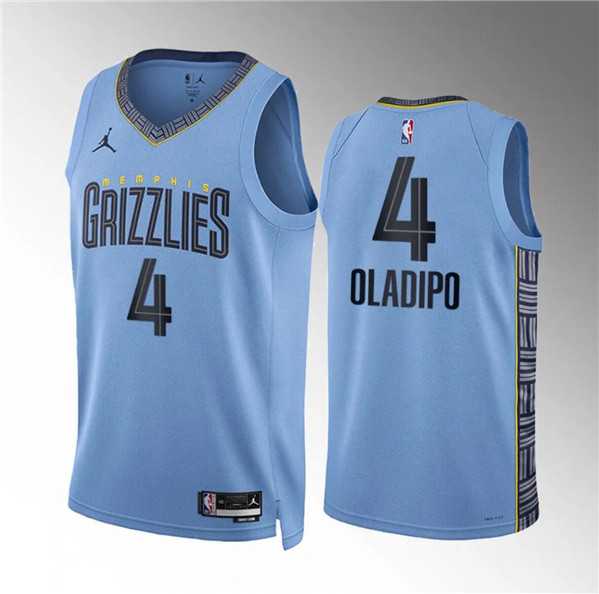Men's Memphis Grizzlies #4 Victor Oladipo Blue Statement Edition Stitched Jersey Dzhi